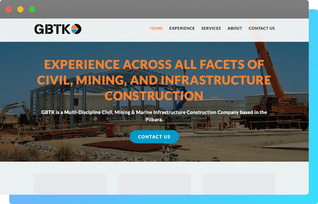 Screenshot of GBTK's website